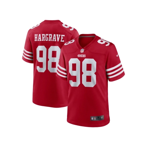 Mens San Francisco 49ers Javon Hargrave Scarlet Game Player Jersey