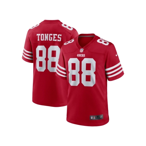 Mens San Francisco 49ers Jake Tonges Scarlet Team Game Jersey