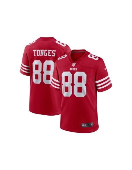 Mens San Francisco 49ers Jake Tonges Scarlet Team Game Jersey