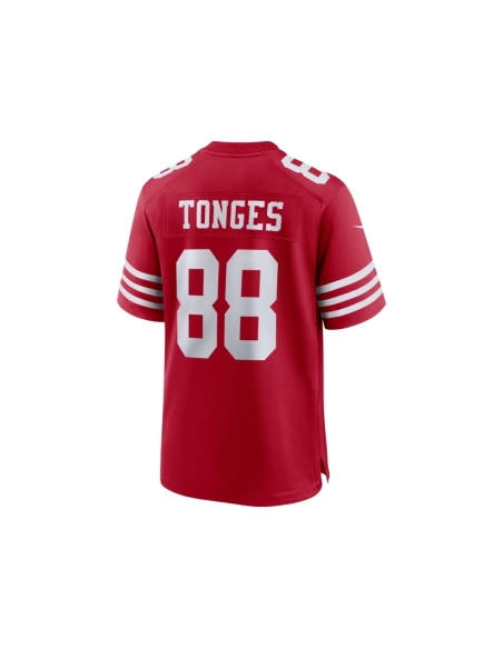 Mens San Francisco 49ers Jake Tonges Scarlet Team Game Jersey
