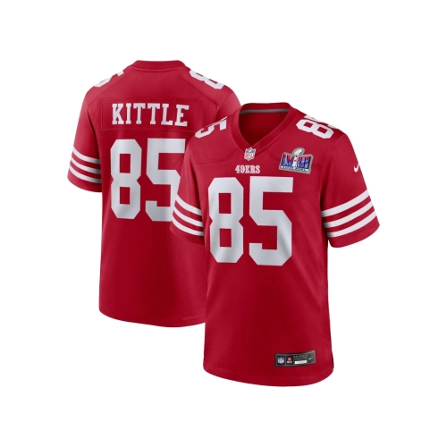 Mens San Francisco 49ers George Kittle Scarlet Super Bowl LVIII Game Jersey