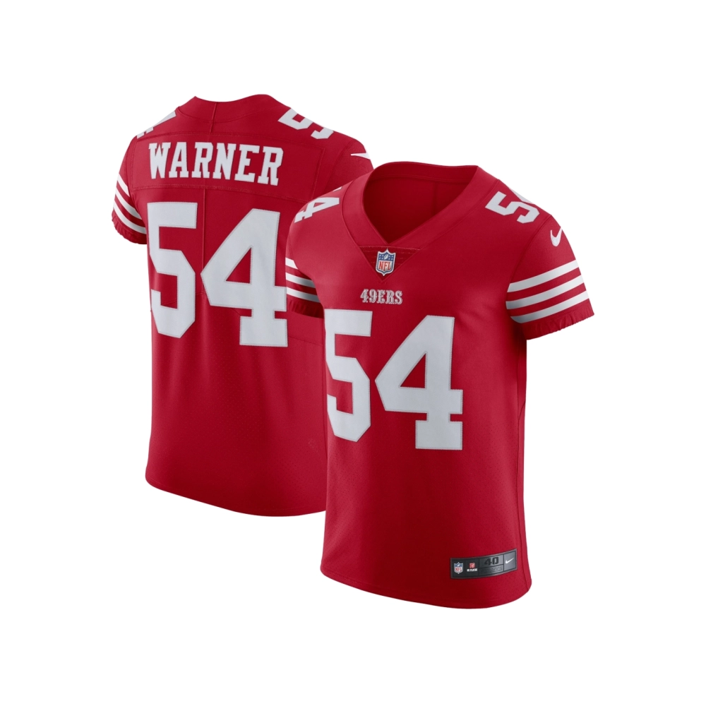 Mens San Francisco 49ers Fred Warner Scarlet Vapor Elite Jersey