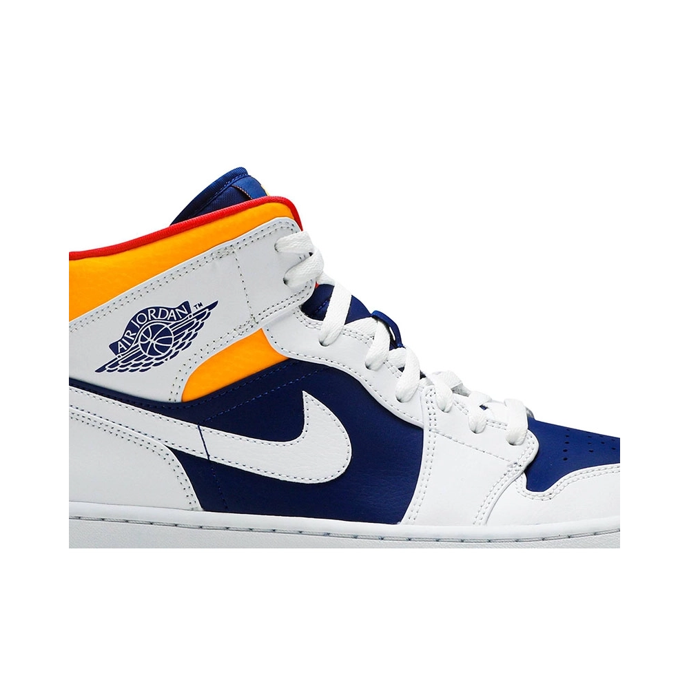 AIR JORDAN 1 MID WHITE DEEP ROYAL BLUE 554724 131,AIR JORDAN 1 MID,Air Jordan