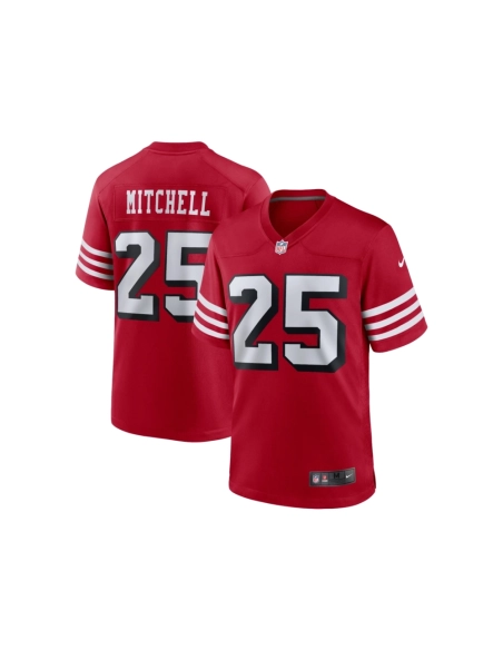 Mens San Francisco 49ers Elijah Mitchell Scarlet Alternate Team Game Jersey