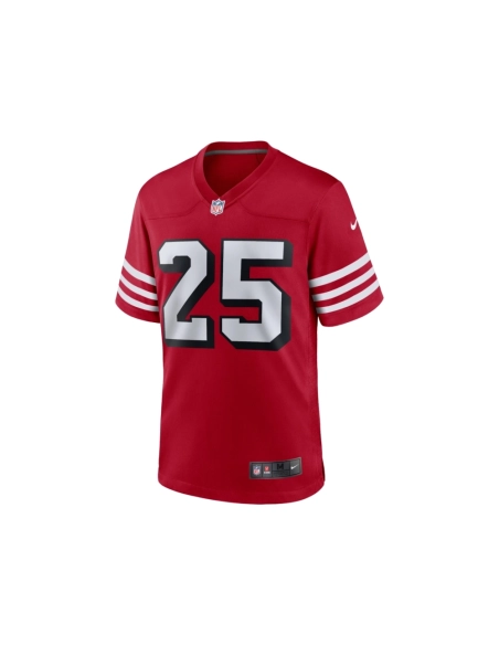 Mens San Francisco 49ers Elijah Mitchell Scarlet Alternate Team Game Jersey