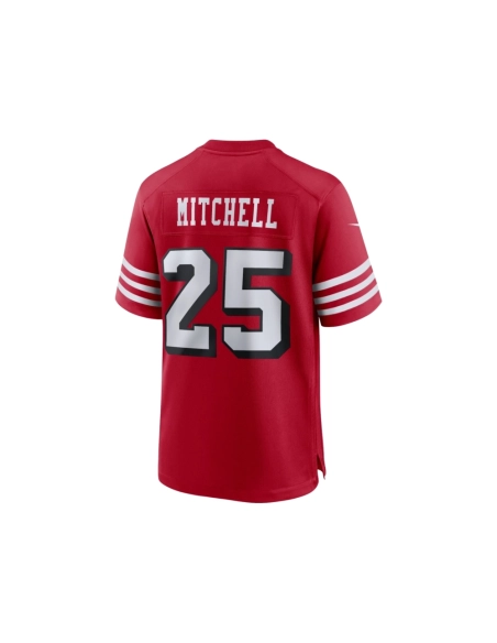 Mens San Francisco 49ers Elijah Mitchell Scarlet Alternate Team Game Jersey