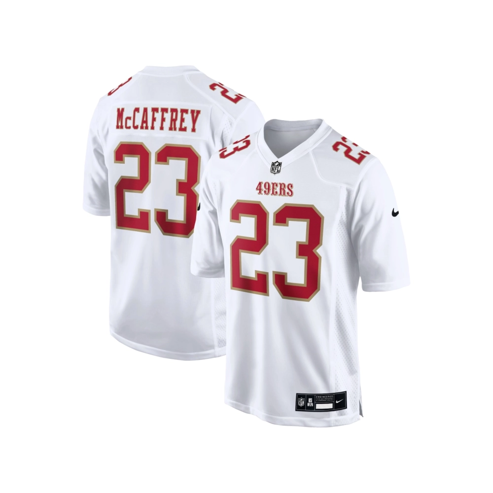 Mens San Francisco 49ers Christian McCaffrey Tundra White Fashion Game Jersey