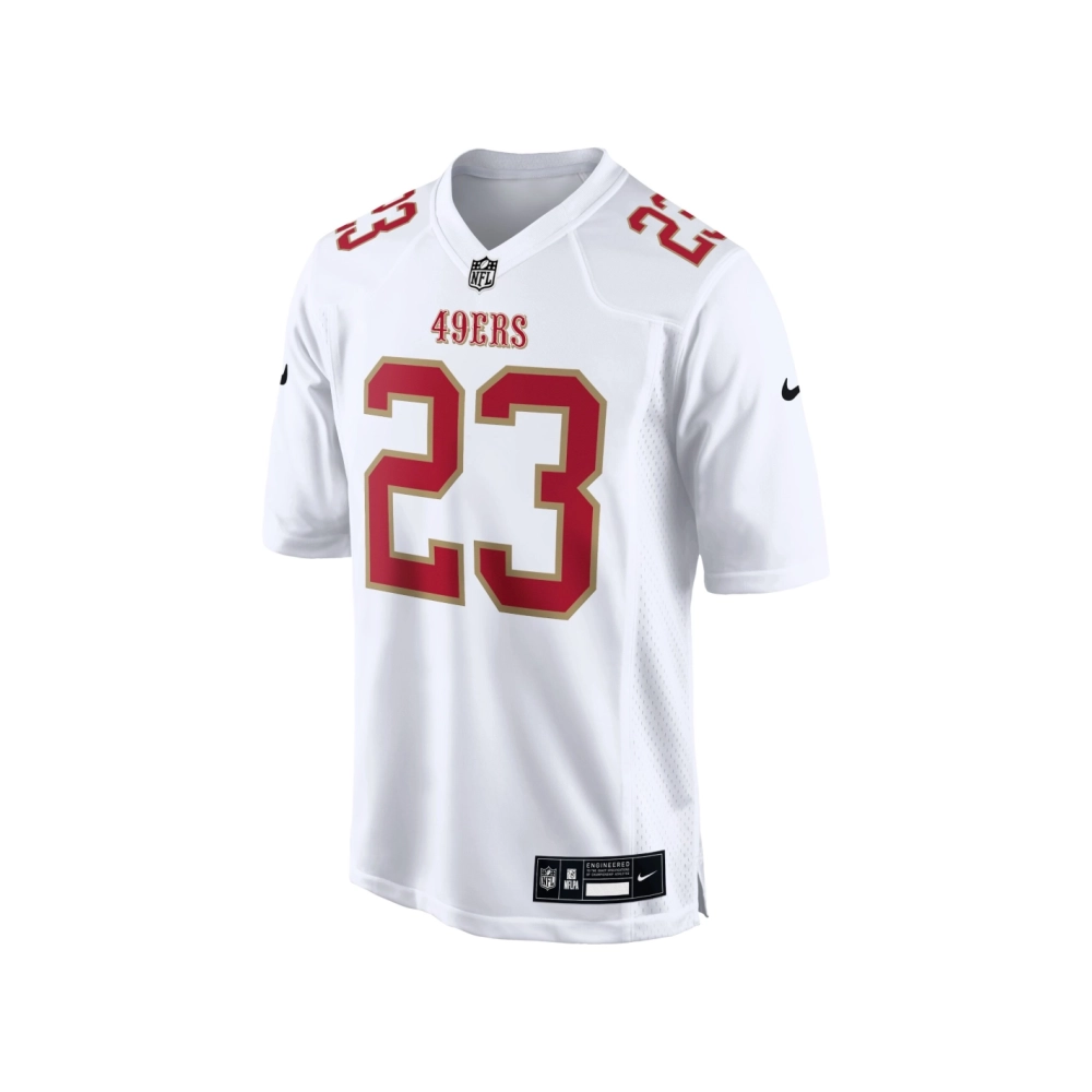 Mens San Francisco 49ers Christian McCaffrey Tundra White Fashion Game Jersey