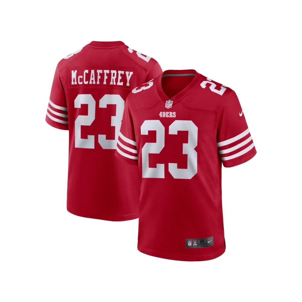 Mens San Francisco 49ers Christian McCaffrey Scarlet Game Player Jersey