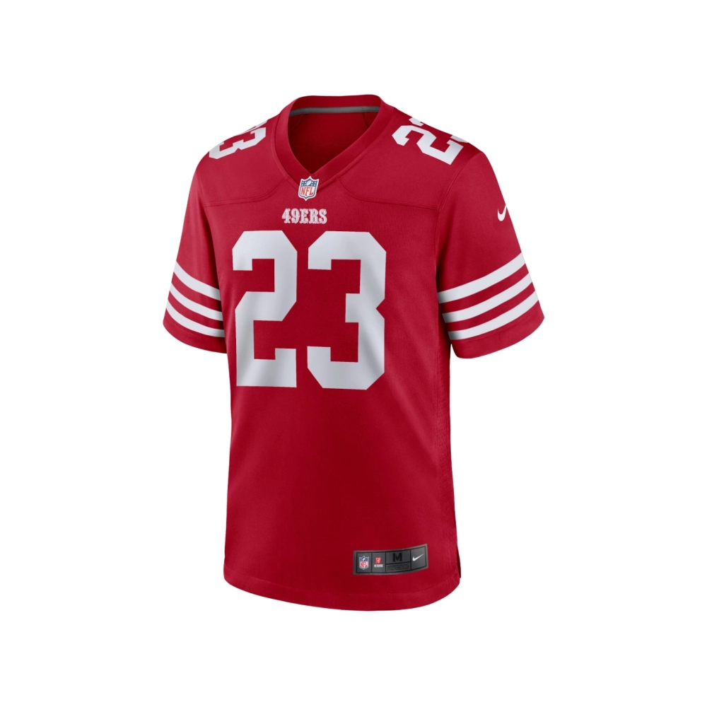 Mens San Francisco 49ers Christian McCaffrey Scarlet Game Player Jersey