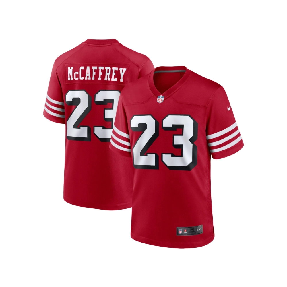 Mens San Francisco 49ers Christian McCaffrey Scarlet Alternate Game Player Jersey