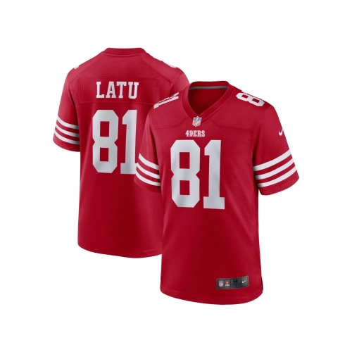 Mens San Francisco 49ers Cameron Latu Scarlet Team Game Jersey