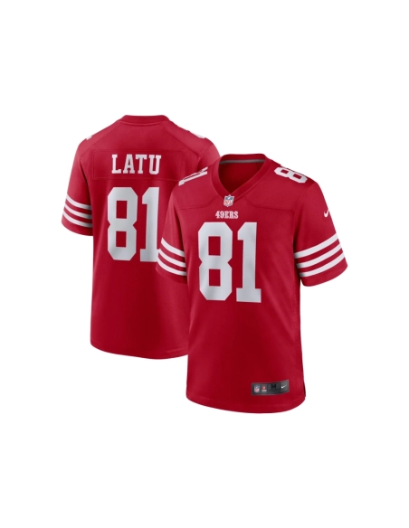 Mens San Francisco 49ers Cameron Latu Scarlet Team Game Jersey