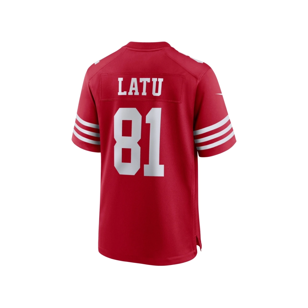 Mens San Francisco 49ers Cameron Latu Scarlet Team Game Jersey