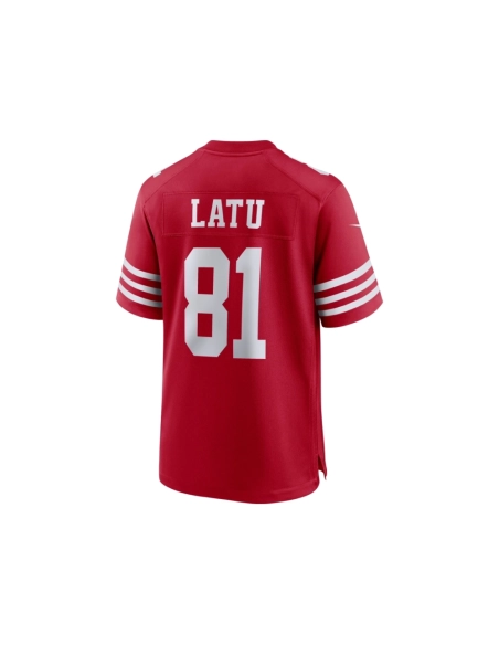 Mens San Francisco 49ers Cameron Latu Scarlet Team Game Jersey