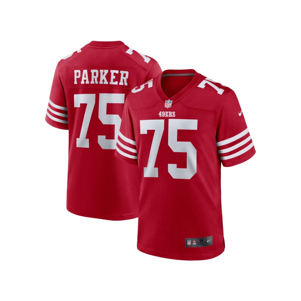Mens San Francisco 49ers Brandon Parker Scarlet Team Game Jersey