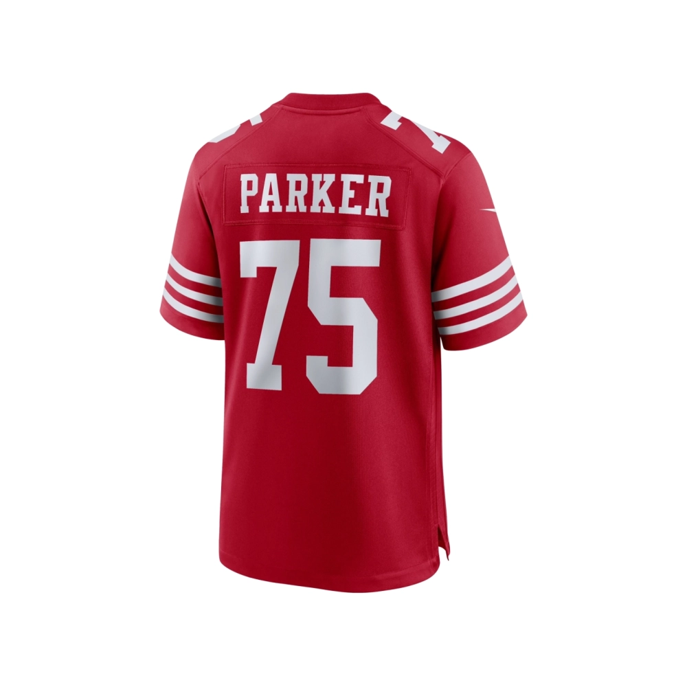 Mens San Francisco 49ers Brandon Parker Scarlet Team Game Jersey