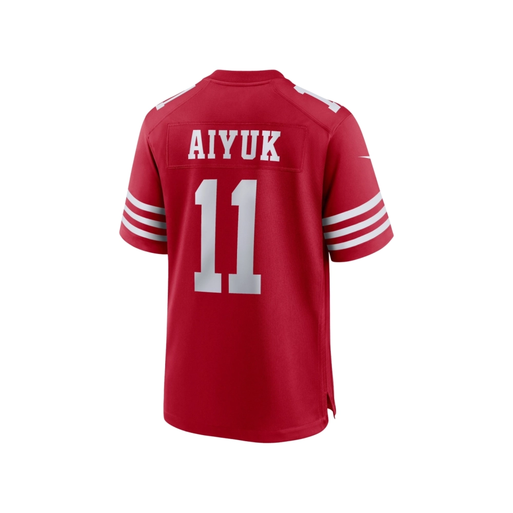 Mens San Francisco 49ers Brandon Aiyuk Scarlet Super Bowl LVIII Game Jersey