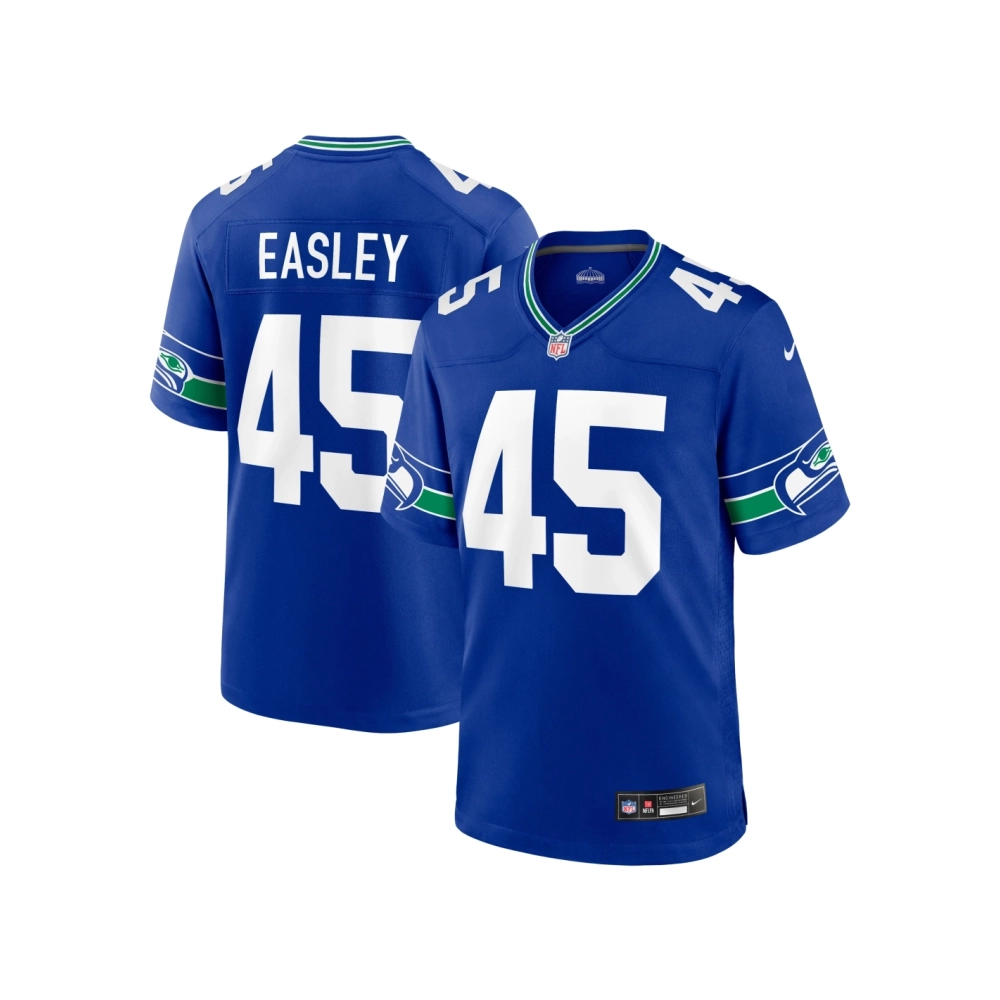 Mens Seattle Seahawks Kenny Easley Royal Throwback Retired Player Game Jersey
