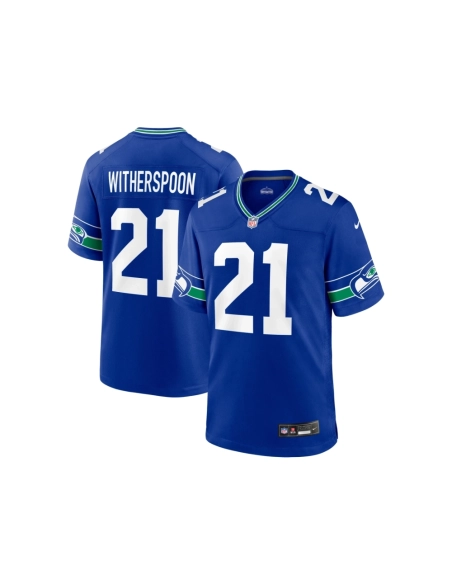Mens Seattle Seahawks Devon Witherspoon Royal Throwback Player Game Jersey