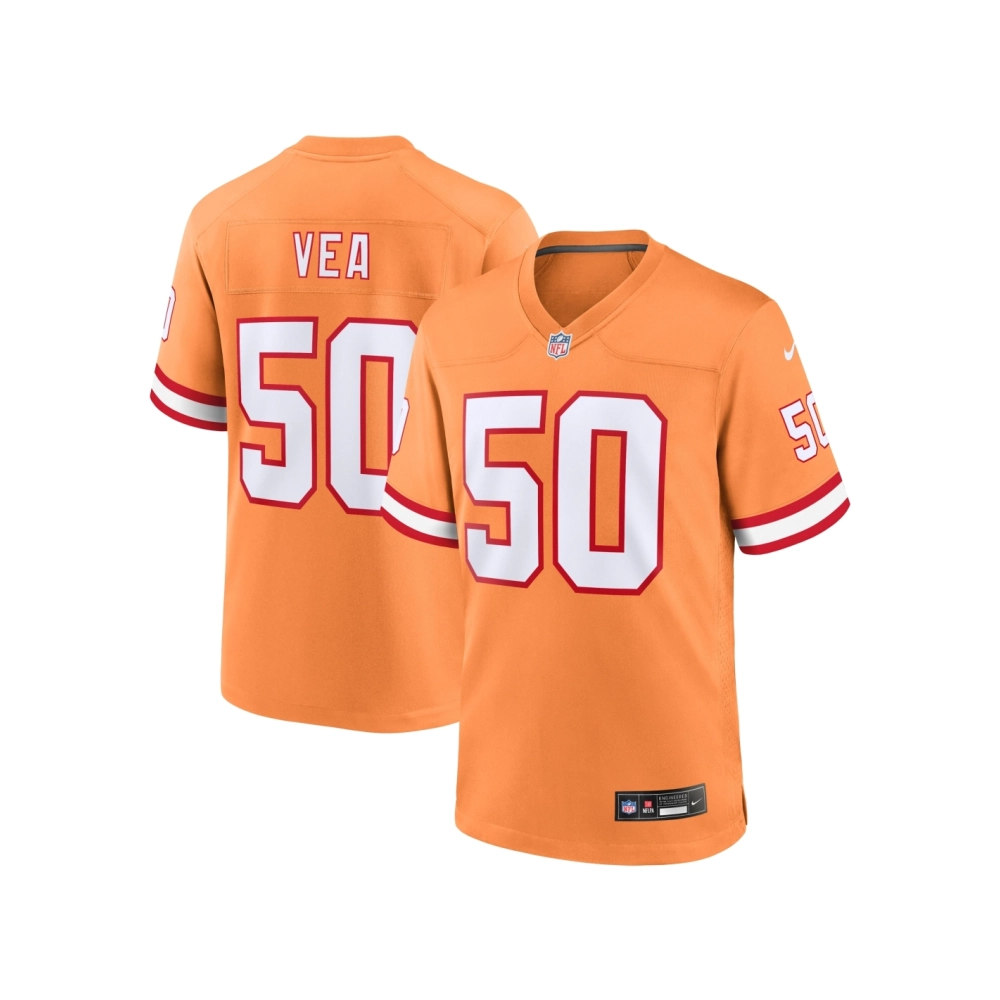 Mens Tampa Bay Buccaneers Vita Vea Orange Throwback Game Jersey