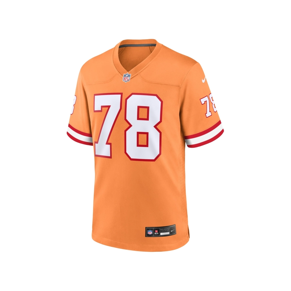 Mens Tampa Bay Buccaneers Tristan Wirfs Orange Throwback Game Jersey