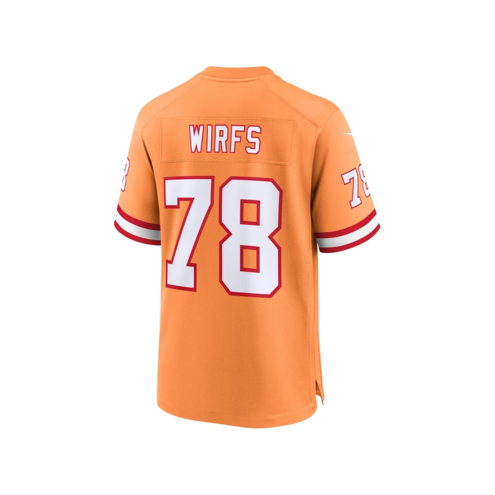 Mens Tampa Bay Buccaneers Tristan Wirfs Orange Throwback Game Jersey