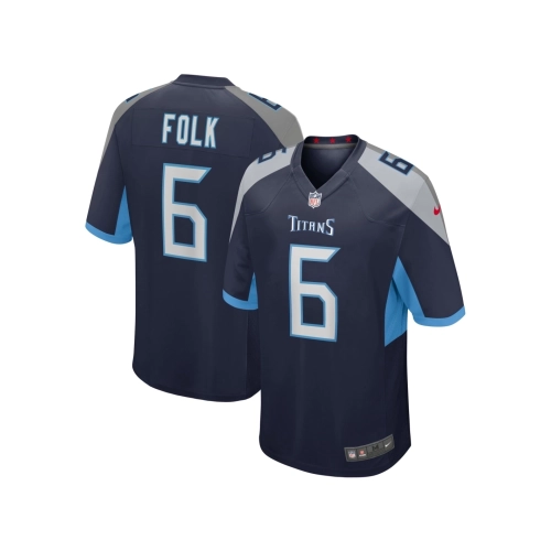 Mens Tennessee Titans Nick Folk Navy Team Game Jersey