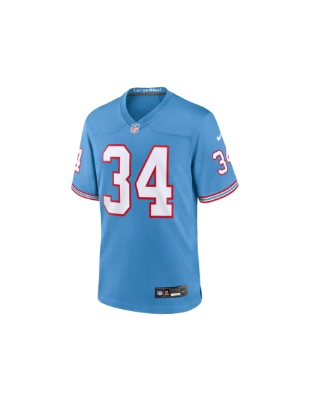 Mens Tennessee Titans Earl Campbell Light Blue Oilers Throwback Retired Player Game Jersey