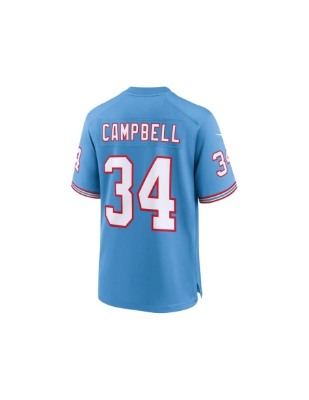 Mens Tennessee Titans Earl Campbell Light Blue Oilers Throwback Retired Player Game Jersey