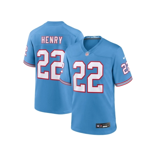 Mens Tennessee Titans Derrick Henry Light Blue Oilers Throwback Alternate Game Player Jersey