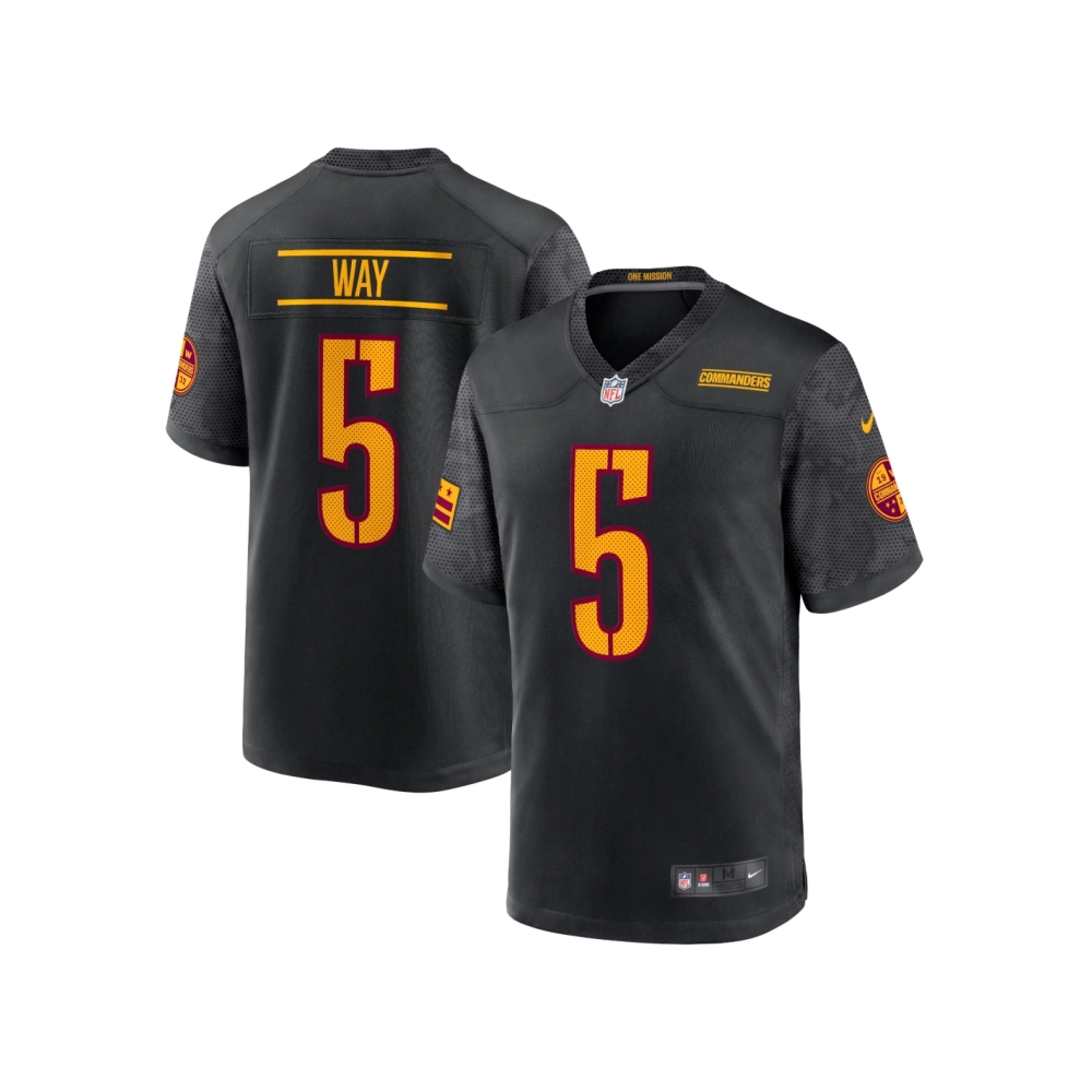 Mens Washington Commanders Tress Way Black Alternate Game Player Jersey