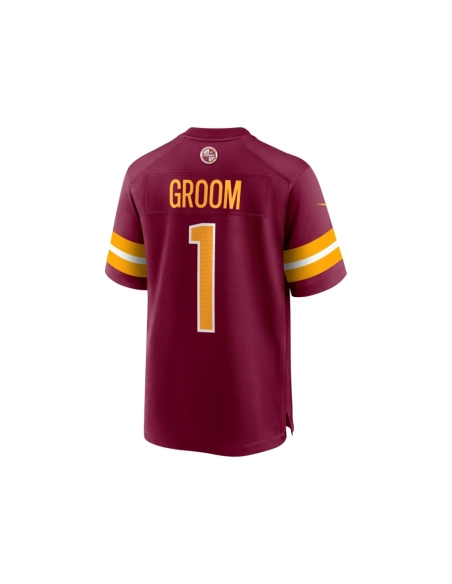 Mens Washington Commanders Number 1 Groom Burgundy Game Jersey