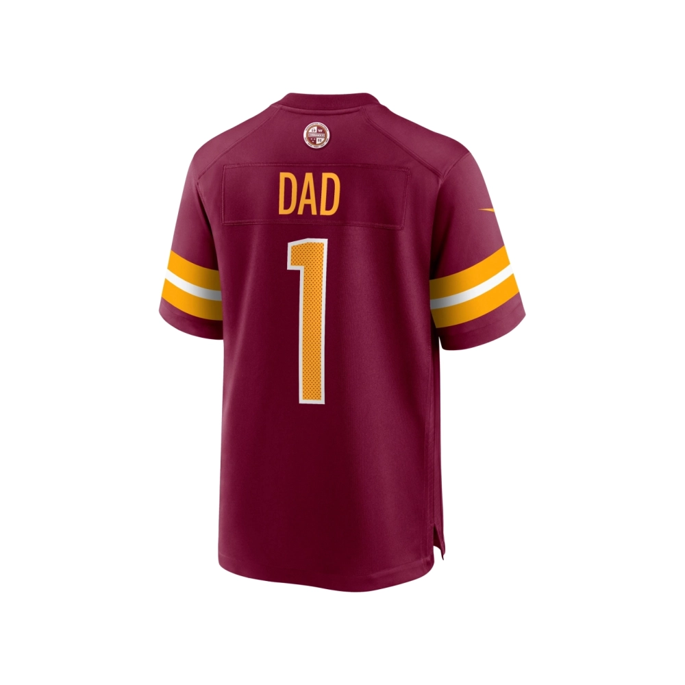 Mens Washington Commanders Number 1 Dad Burgundy Game Jersey