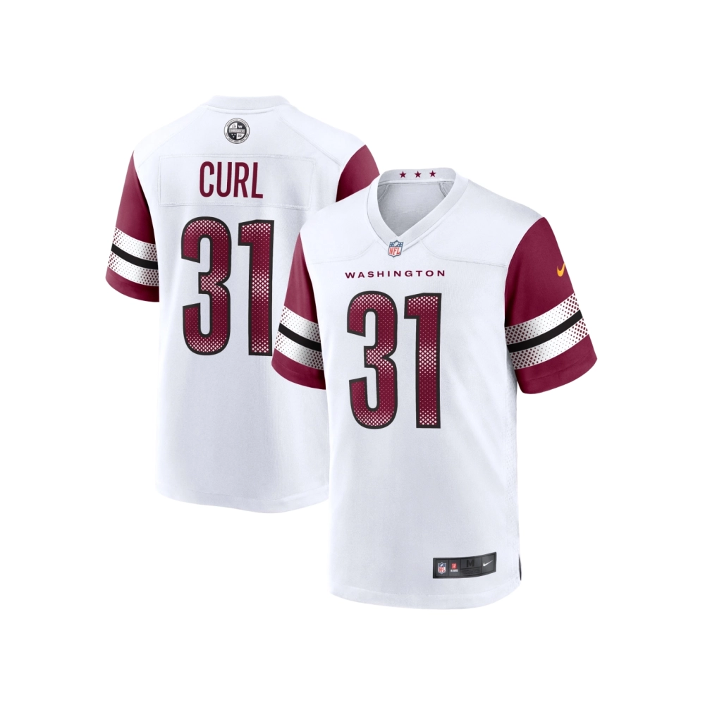 Mens Washington Commanders Kamren Curl White Game Jersey
