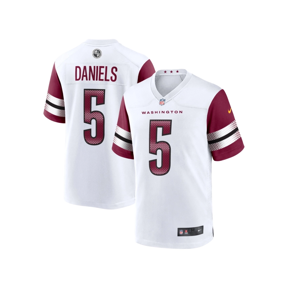 Mens Washington Commanders Jayden Daniels White 2024 NFL Draft First Round Pick Player Game Jersey