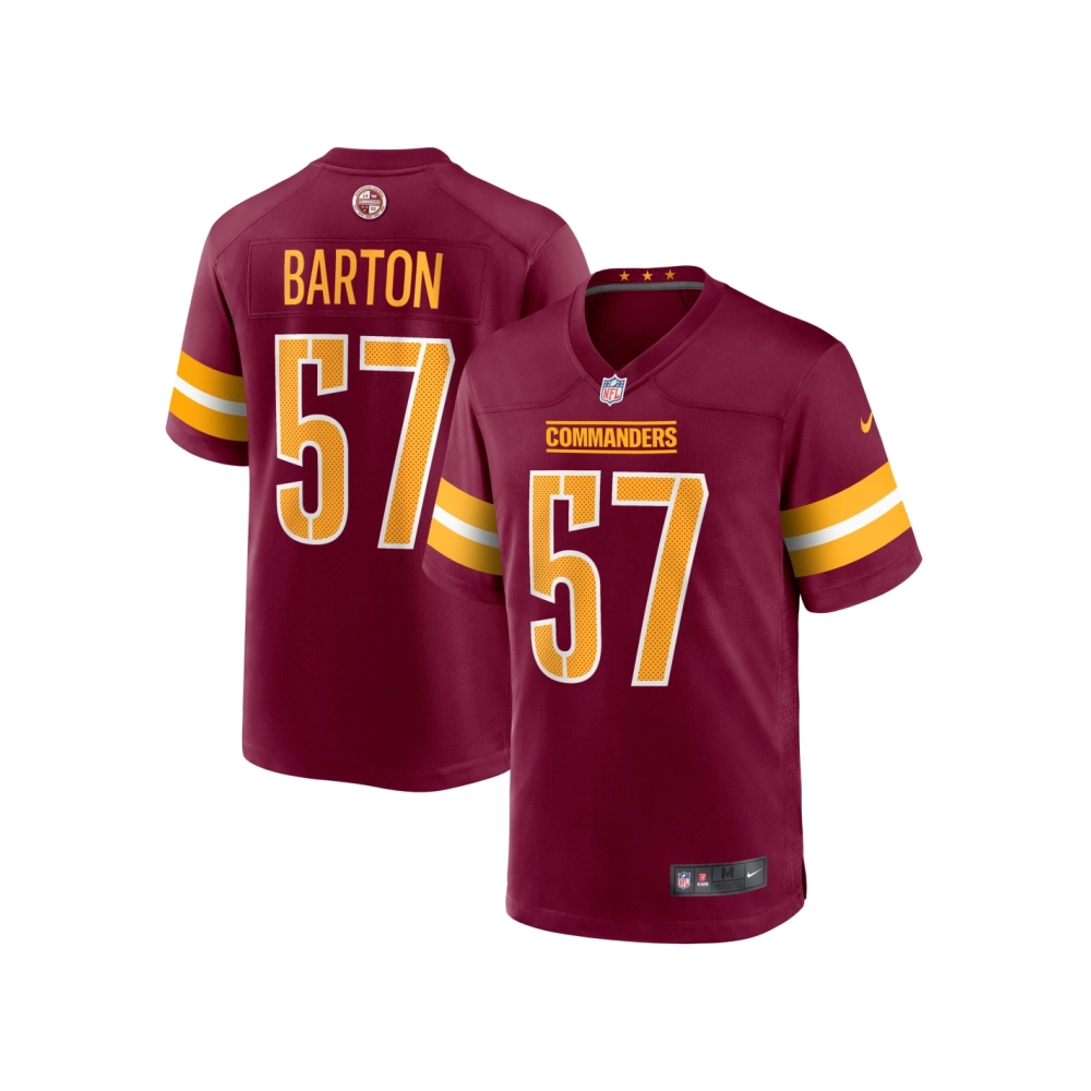 Mens Washington Commanders Cody Barton Burgundy Game Player Jersey
