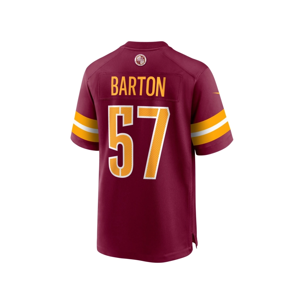 Mens Washington Commanders Cody Barton Burgundy Game Player Jersey