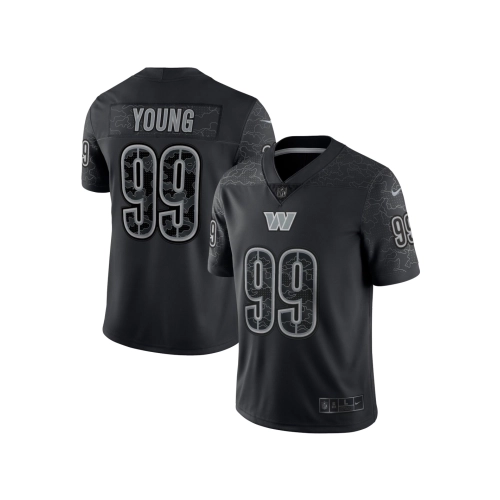 Mens Washington Commanders Chase Young Black RFLCTV Limited Jersey