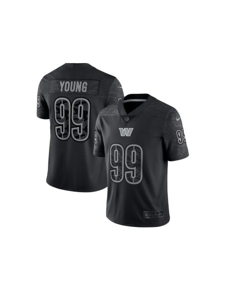 Mens Washington Commanders Chase Young Black RFLCTV Limited Jersey