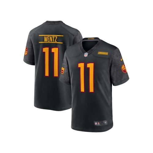 Mens Washington Commanders Carson Wentz Black Alternate Game Player Jersey