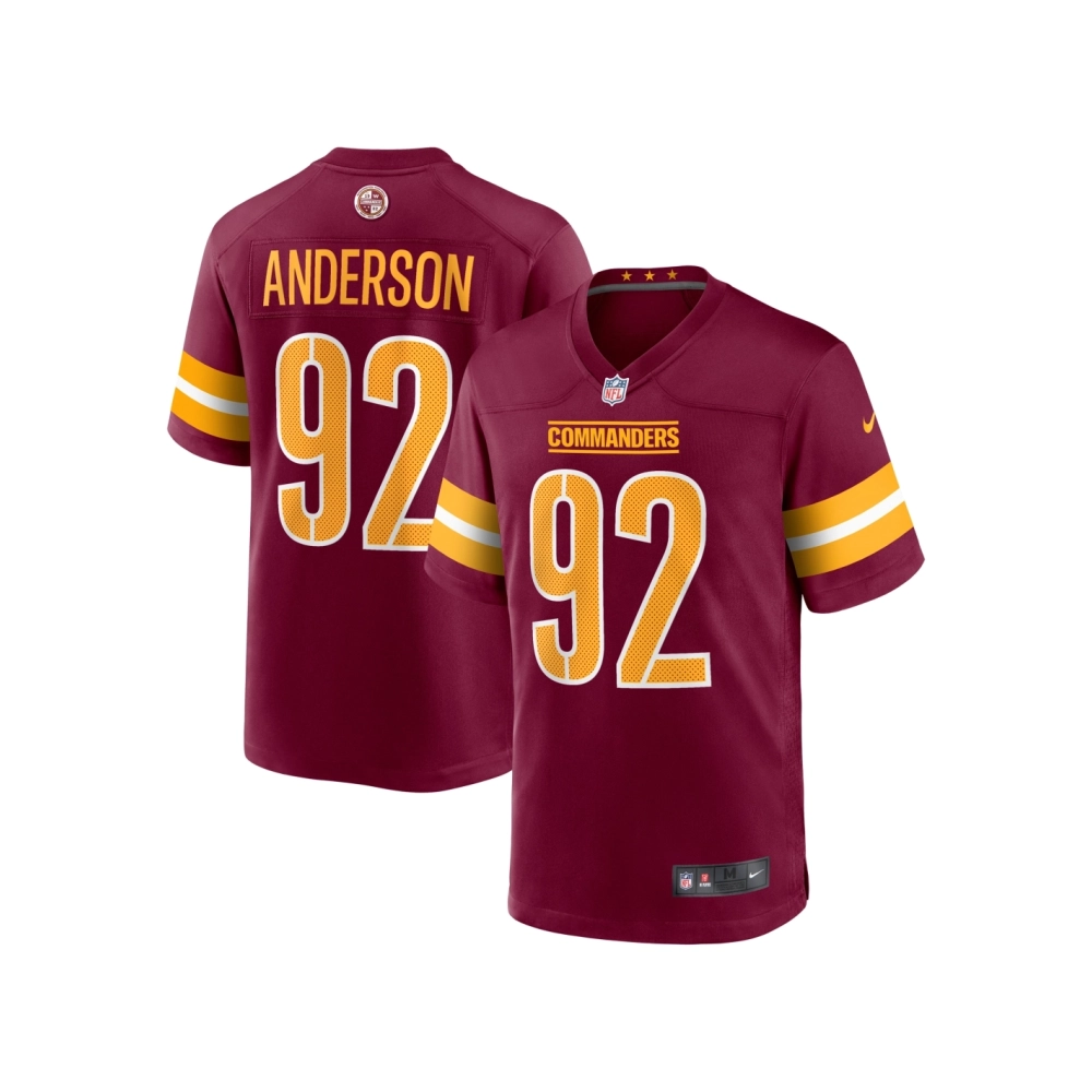 Mens Washington Commanders Abdullah Anderson Burgundy Game Player Jersey
