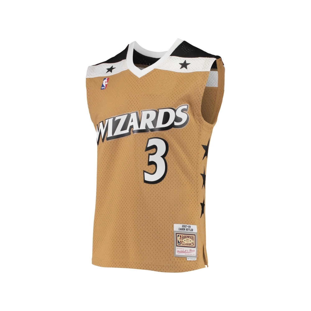 Mens Washington Wizards Caron Butler Gold 2001/02 Hardwood Classics Swingman Jersey