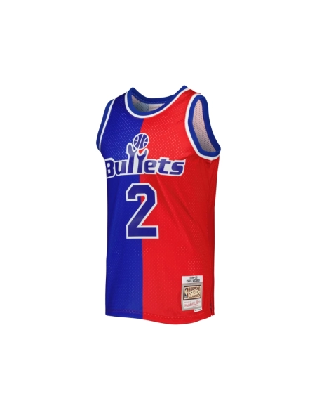 Mens Washington Bullets Chris Webber Blue/Red Hardwood Classics 1994/95 Split Swingman Jersey