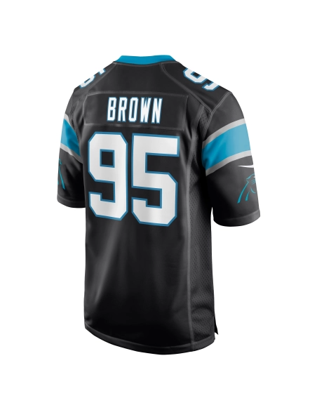 Mens Carolina Panthers Derrick Brown Black Player Game Jersey