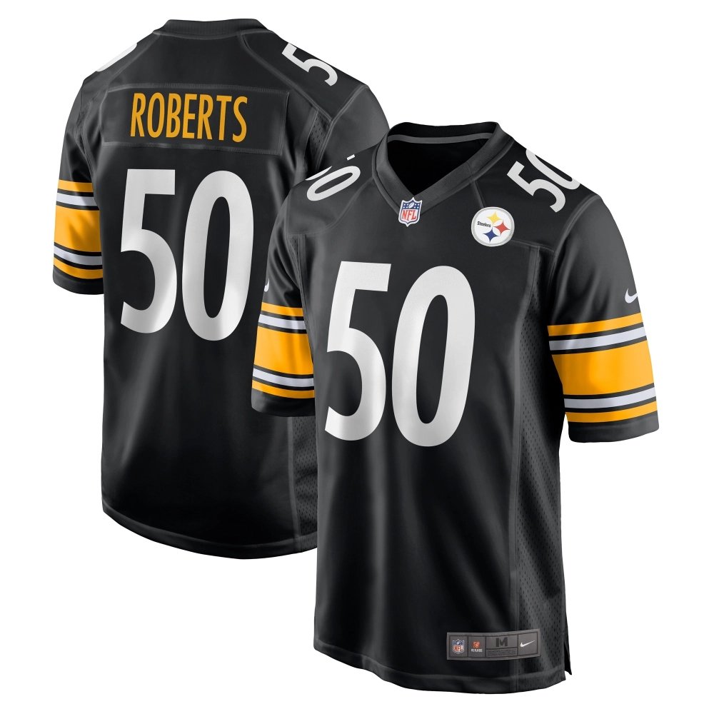 Mens Pittsburgh Steelers Elandon Roberts Black Game Jersey