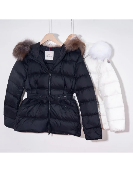 Moncler Boed hooded lambswool trim short down jacket,Moncler