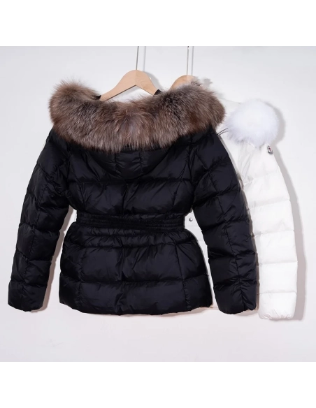 Moncler Boed hooded lambswool trim short down jacket,Moncler