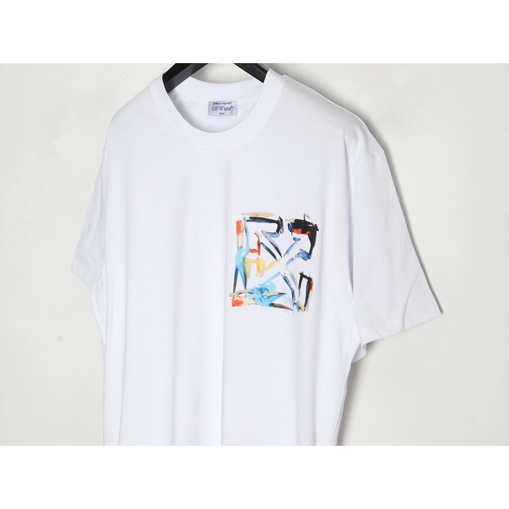 Off White colorful painting short sleeves,Off White