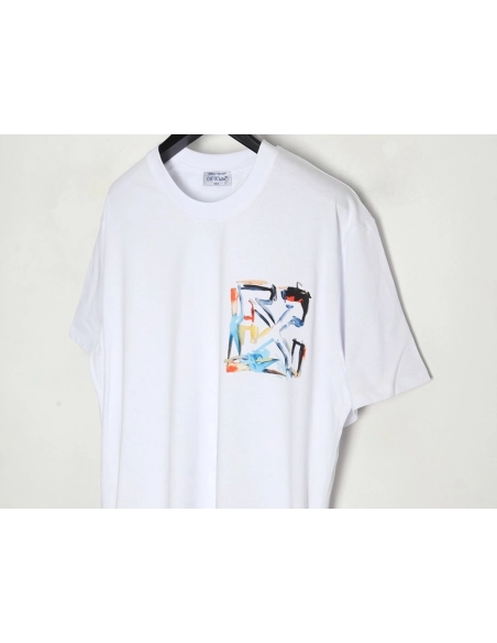 Off White colorful painting short sleeves,Off White